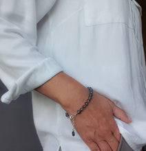 Load image into Gallery viewer, Herkimerio deimanto sidabro apyrankė moterims "Šviesa" - apvalūs 7-8 mm