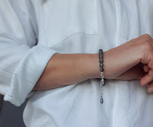 Load image into Gallery viewer, Herkimerio deimanto sidabro apyrankė moterims "Šviesa" - apvalūs 7-8 mm