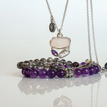 Load image into Gallery viewer, Herkimerio deimanto sidabro apyrankė moterims "Šviesa" - apvalūs 7-8 mm