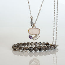 Load image into Gallery viewer, Herkimerio deimanto sidabro apyrankė moterims "Šviesa" - apvalūs 7-8 mm