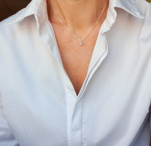 Load image into Gallery viewer, Subtilus akvamarino A+ sidabro pakabutis su grandinėle moterims "Drąsos akmuo"