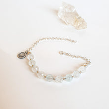 Load image into Gallery viewer, Set of Topaz Silver Necklace and Bracelet for Women "Wind of Change"