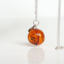 Load image into Gallery viewer, Cognac Amber Silver 925 Long  Necklace for Women "Sun Stories"