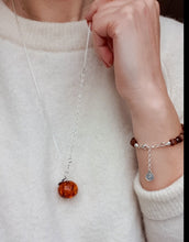 Load image into Gallery viewer, Cognac Amber Silver 925 Long  Necklace for Women "Sun Stories"