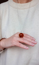 Load image into Gallery viewer, Cognac Amber Silver 925 Long  Necklace for Women "Sun Stories"