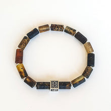 Load image into Gallery viewer, Black Amber Silver 925 Bracelet - Vytis - "Sun Stories"