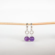 Load image into Gallery viewer, Silver Earrings with A+ grade Amethyst "Magic of The Universe"
