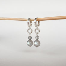 Load image into Gallery viewer, Elegant Silver Earrings with High Grade Round Labradorite "The Guardian"