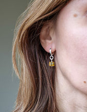 Load image into Gallery viewer, Silver 925 Earrings with Natural Cube Polished Baltic Amber "Sun Stories"