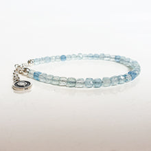 Load image into Gallery viewer, Akvamarino A+ sidabro 925  kolje ir apyrankės rinkinys moterims "Drąsos akmuo"