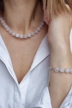 Load image into Gallery viewer, Rožinio kvarco sidabro 925 apyrankės ir vėrinio rinkinys "Švelnumas"