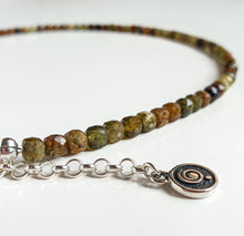 Load image into Gallery viewer, Set of Green Garnet Silver 925 Necklace and Bracelet "Vital Thouhgts" - Petit Secret