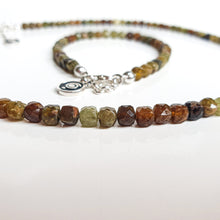 Load image into Gallery viewer, Set of Green Garnet Silver 925 Necklace and Bracelet "Vital Thouhgts" - Petit Secret