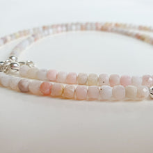 Load image into Gallery viewer, Set of Pink Opal Delicate Silver Necklace and Bracelet for Women "Self Love"
