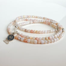 Load image into Gallery viewer, Set of Pink Opal Delicate Silver Necklace and Bracelet for Women "Self Love"