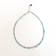 Load image into Gallery viewer, Aquamarine cube Silver 925 Necklace for Women "Stone of Faith"