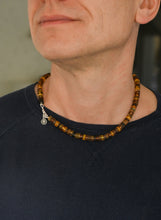 Load image into Gallery viewer, Baltic Amber Silver 925 Necklace for Men "Sun Stories"