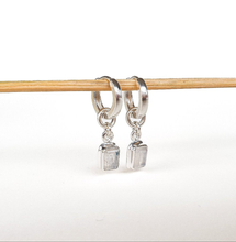 Load image into Gallery viewer, Elegant Silver 925 Earrings "Intuition" with High Grade AAA White-Blue Moonstone