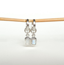 Load image into Gallery viewer, Elegant Silver 925 Earrings "Intuition" with High Grade AAA White-Blue Moonstone