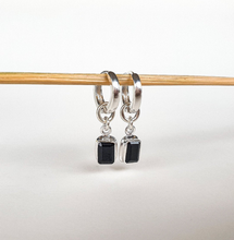 Load image into Gallery viewer, Elegant Silver 925 Earrings with Black Spinel "Evolution"