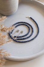 Load image into Gallery viewer, Set of Dark Blue Sapphire Necklace and Bracelet "The Guide", silver 925