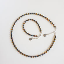 Load image into Gallery viewer, Natural Faceted Two-Tone Baltic Amber and Sterling Silver 925 Bracelet and Necklace Set