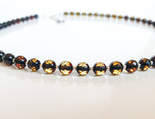 Load image into Gallery viewer, Natural Faceted Two-Tone Baltic Amber and Sterling Silver 925 Bracelet and Necklace Set