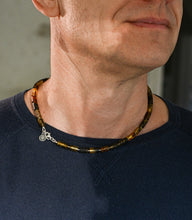 Load image into Gallery viewer, Black Amber Silver 925 Necklace for Men "Sun Stories"