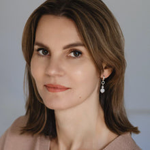 Load image into Gallery viewer, Elegant Silver Earrings "Intuition" with High Grade White Moonstone