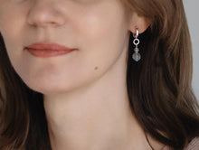 Load image into Gallery viewer, Elegant Silver Earrings with High Grade Round Labradorite "The Guardian"