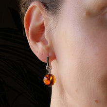 Load image into Gallery viewer, Silver 925 Earrings with Cognac Colour Baltic Amber "Sun Stories"