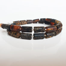 Load image into Gallery viewer, Black Raw Baltic Amber Silver 925 Necklace for Men "Sun Stories"