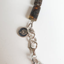 Load image into Gallery viewer, Black Raw Baltic Amber Silver 925 Necklace for Men "Sun Stories"