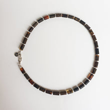 Load image into Gallery viewer, Black Raw Baltic Amber Silver 925 Necklace for Men "Sun Stories"