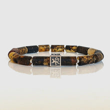 Load image into Gallery viewer, Black Amber Silver 925 Bracelet - Vytis - "Sun Stories"