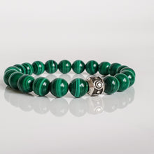 Load image into Gallery viewer, Malachite A+ Silver Bracelet for Women "Abundance"