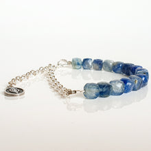 Load image into Gallery viewer, Kyanite A+ from Brasil Set of Silver Bold Puzzle Necklace and Bracelet "Elevation"