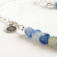 Load image into Gallery viewer, Kyanite A+ from Brasil Set of Silver Bold Puzzle Necklace and Bracelet "Elevation"