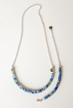 Load image into Gallery viewer, Kyanite A+ from Brasil Set of Silver Bold Puzzle Necklace and Bracelet "Elevation"