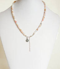 Load image into Gallery viewer, Set of Pink Opal Delicate Silver Necklace and Bracelet for Women "Self Love"