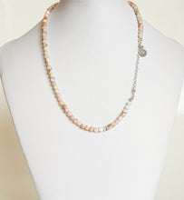 Load image into Gallery viewer, Set of Pink Opal Delicate Silver Necklace and Bracelet for Women "Self Love"