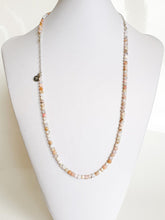 Load image into Gallery viewer, Set of Pink Opal Delicate Silver Necklace and Bracelet for Women "Self Love"