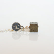 Load image into Gallery viewer, Pyrite Pendant with Chain for Women Silver 925 "Positive vibe"
