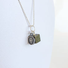 Load image into Gallery viewer, Pyrite Pendant with Chain for Women Silver 925 "Positive vibe"